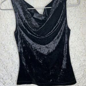Y2K draped velvet top.